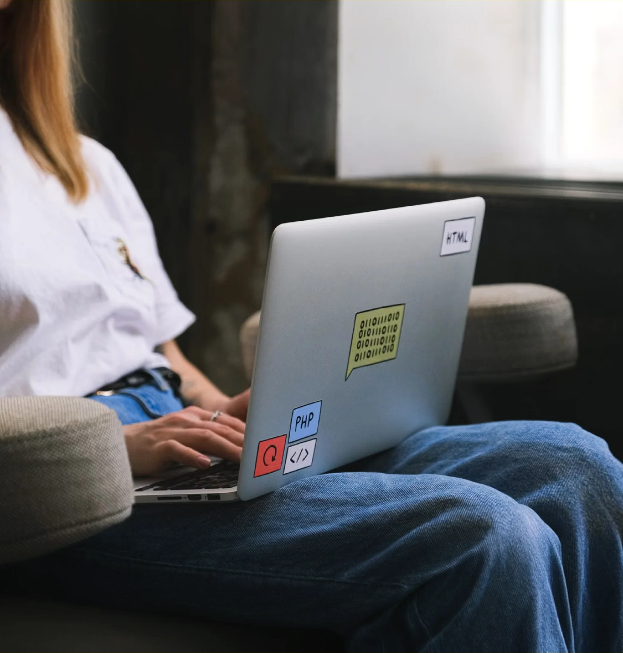 A developer working on a laptop