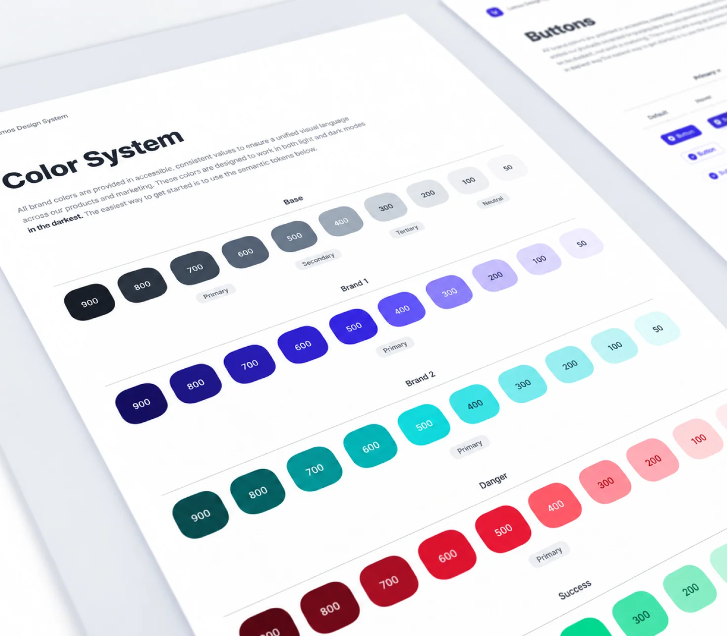 A colour system laid out as design tokens