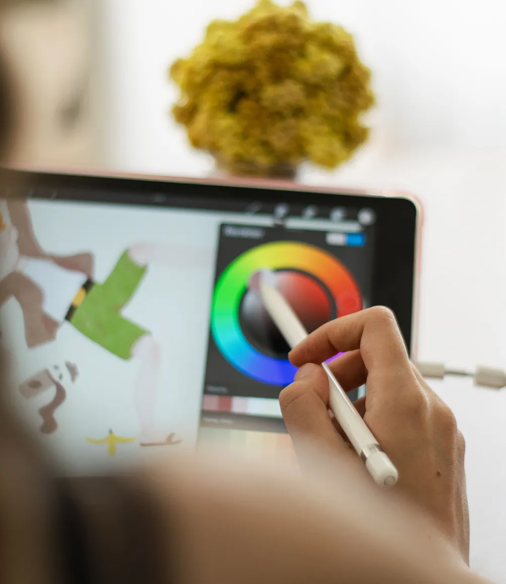 Designer working on a tablet