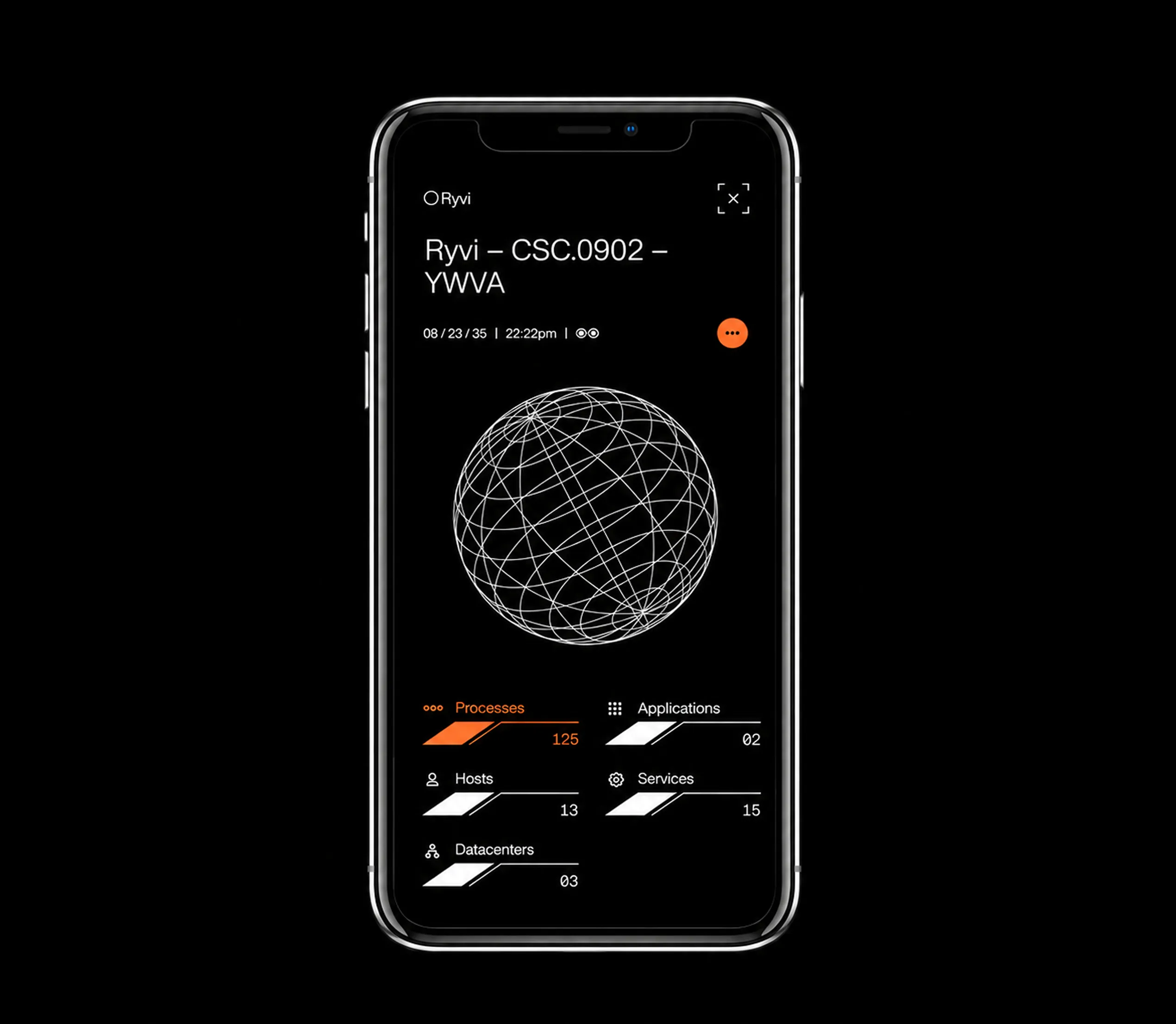 A dark-themed app on an iPhone