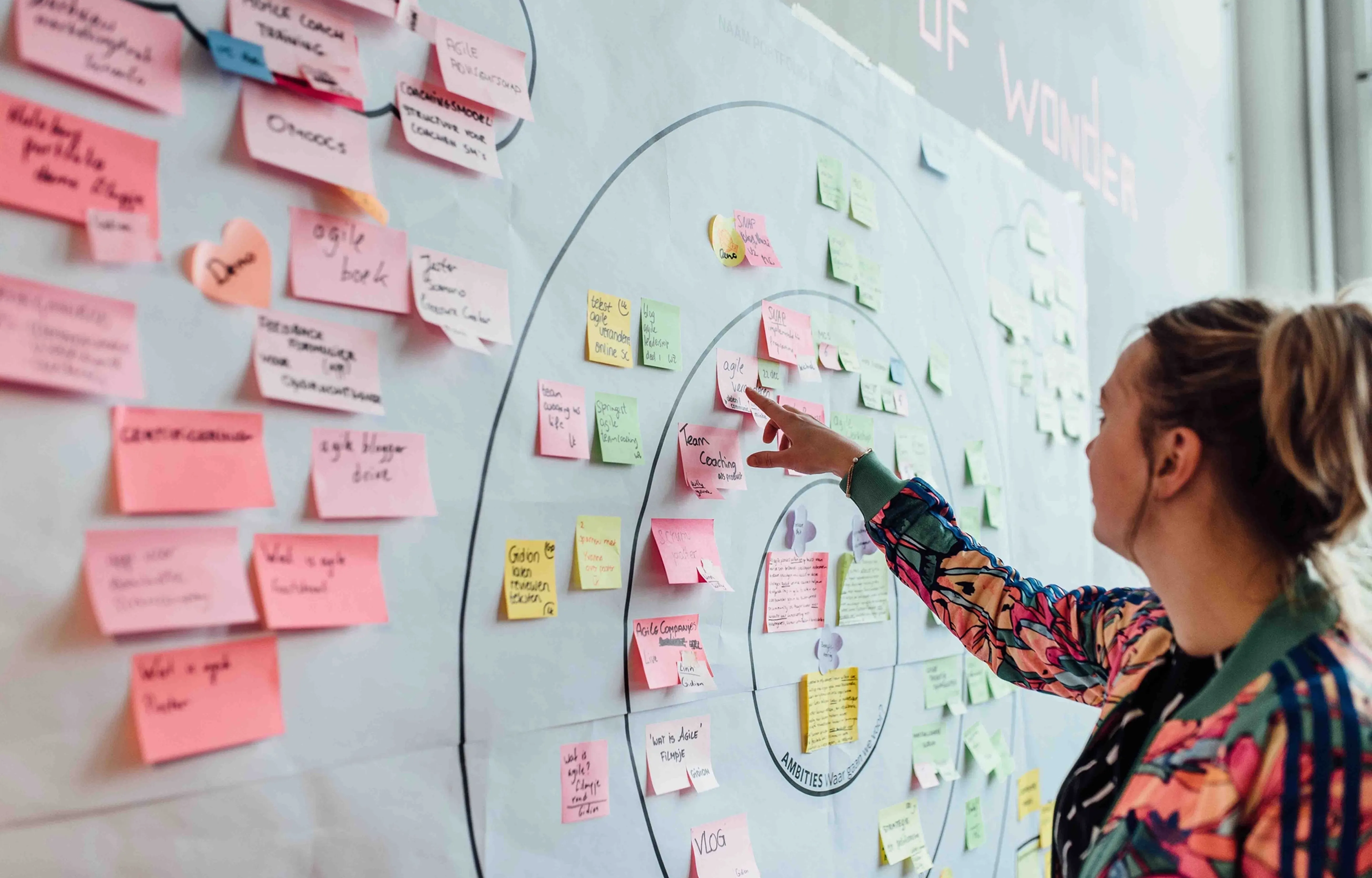 A UX research session with users reviewing product wireframes